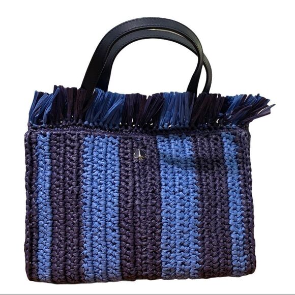Kate Spade New York Sam Striped Straw Tote - Picture 4 of 5